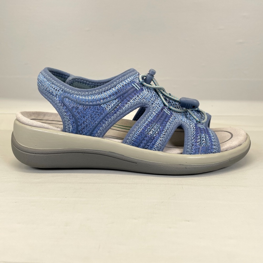Orthofeet Maui 803 Sandals Womens Size 6.5D Wide Blue Stretch Knit Comfort Shoes